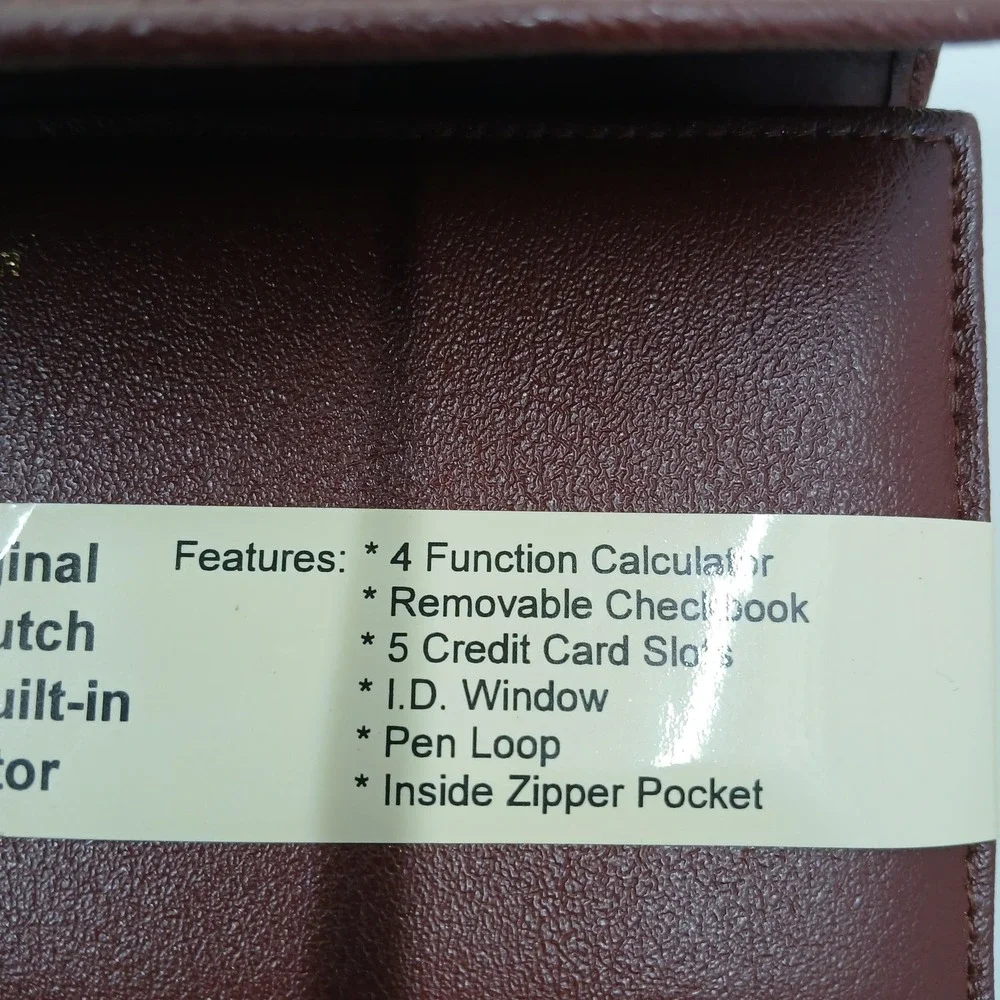 Buxton Leather‎ Wallet Checkclutch Womens One Size Brown CAL-Q Calculator New